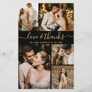 Budget Elegantes Foto Hochzeit Danke Flyer