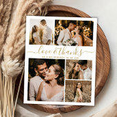 Budget Elegantes Foto Hochzeit Danke Flyer