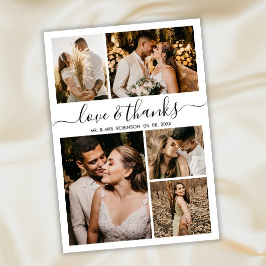 Budget Elegantes Foto Hochzeit Danke Flyer