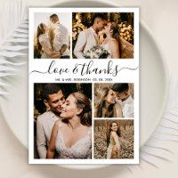 Budget Elegantes Foto Hochzeit Danke Flyer