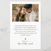 Budget Elegantes Foto Hochzeit Danke Flyer (Rückseite)
