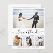 Budget Elegantes Foto Hochzeit Dankeschön Karte (Vorne/Hinten)