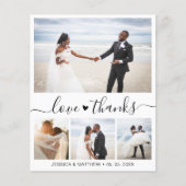 Budget Elegantes Foto Hochzeit Dankeschön Karte (Vorderseite)