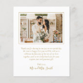 Budget Elegantes Foto Hochzeit Dankeschön Karte (Rückseite)
