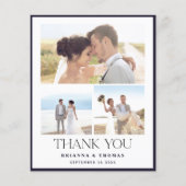 Budget Elegantes Foto Hochzeit Dankeschön Karte (Vorderseite)