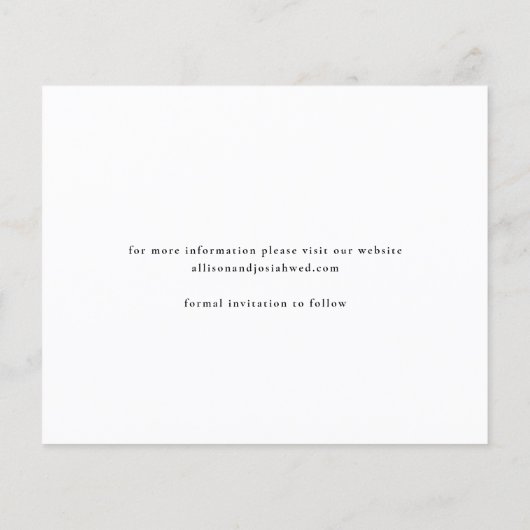 Budget Elegantes Foto Hochzeit speichern Datum (Rückseite)