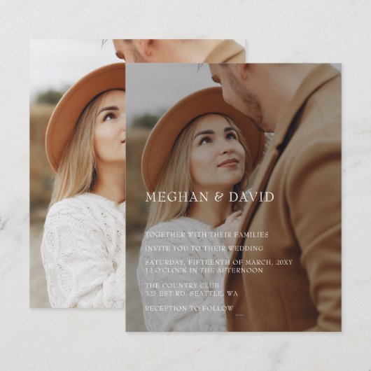 Budget Elegantes Foto-Overlay-Hochzeit (Vorne/Hinten)