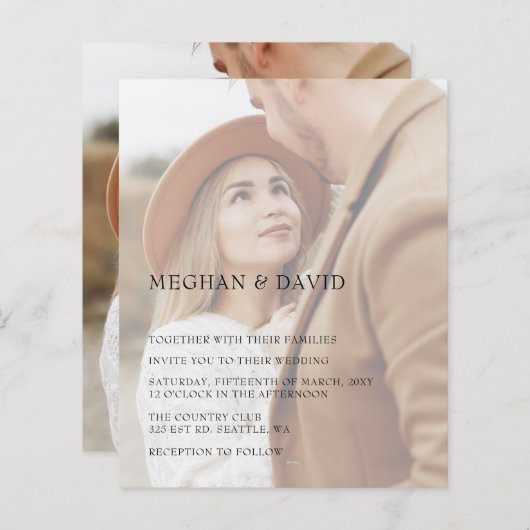 Budget Elegantes Foto-Overlay-Hochzeit (Vorne/Hinten)