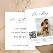 Budget elegantes Foto QR Code Hochzeit speichern S
