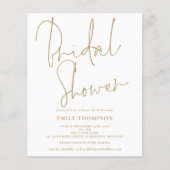 Budget Elegantes Gold Script Brautparty Einladung (Vorderseite)