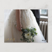 Budget Elegantes Green & Gold Overlay Foto Hochzei Postkarte (Rückseite)