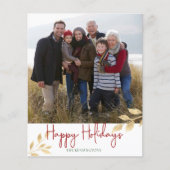 Budget Elegantes Happy Holidays Gold Foil Foto (Vorderseite)