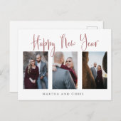 Budget Elegantes Happy New Year Rose Gold Foto Postkarte (Vorne/Hinten)