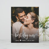 Budget Elegantes Hochzeitsstift Foto Danke Karte (Stehend Vorderseite)