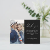 Budget Elegantes Hochzeitsstift Foto Danke Karte (Stehend Vorderseite)