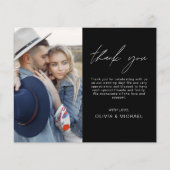 Budget Elegantes Hochzeitsstift Foto Danke Karte (Vorderseite)