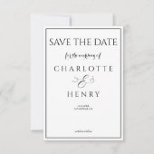 Budget Elegantes Kalligrafie-Foto QR-Code Save The Date (Vorderseite)