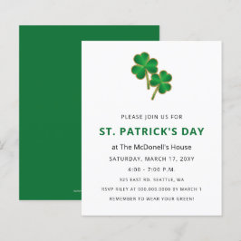 Budget Elegantes Kleeblatt St Patricks Day Einladu