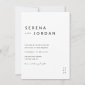 Budget Elegantes Minimalistisches 2-Foto Hochzeit Einladung (Rückseite)