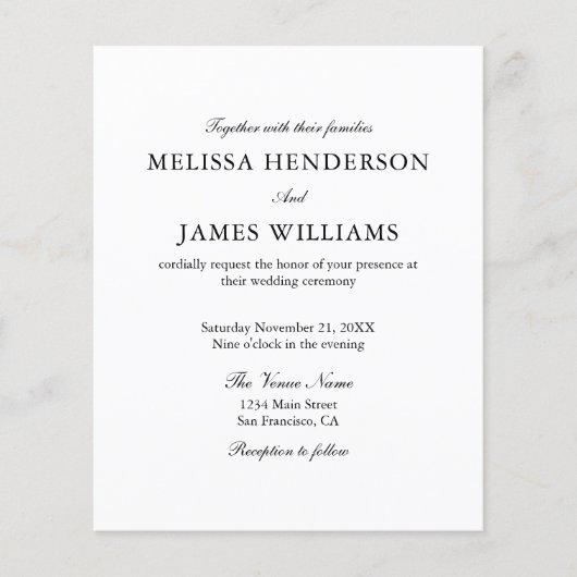 Budget Elegantes Minimalistisches Script Foto Hoch Flyer (Vorne)