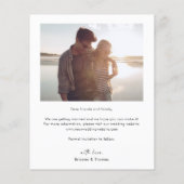 Budget Elegantes modernes Foto Hochzeit retten Dat (Rückseite)