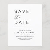 Budget Elegantes modernes Save the Date-Foto (Rückseite)