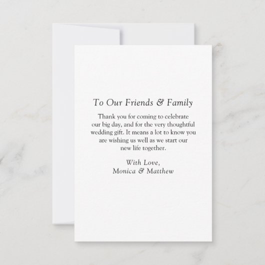 Budget Elegantes Modernes Script Foto Vielen Dank Dankeskarte (Rückseite)