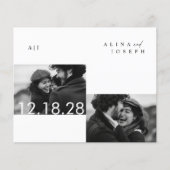 Budget Elegantes monochromes Foto Hochzeiten Einla (Vorderseite)