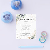 Budget Elegantes Olive WEDDING MENU. Flyer (Einzeln)