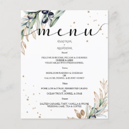 Budget Elegantes Olive WEDDING MENU. Flyer
