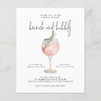 Budget Elegantes rosa Brunch & Bubbly Brautparty