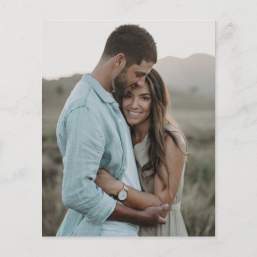 Budget Elegantes rosa Foto Save the Date (Rückseite)