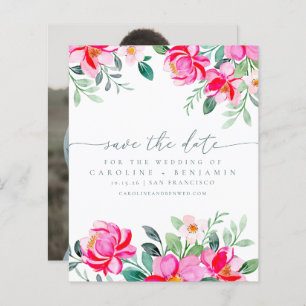 Budget Elegantes rosa Foto Save the Date