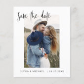 Budget Elegantes Save the Date Foto Minimalistisch Flyer (Vorne)