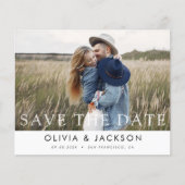 Budget Elegantes Save the Date Foto White Letter (Vorderseite)