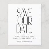 Budget Elegantes Schwarz-weißes Foto Save the Date (Vorderseite)