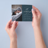 Budget Elegantes Script 2 Foto Save the Date Flyer (Gruppe)