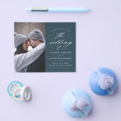 Budget Elegantes Script 2 Foto Save the Date Flyer (Einzeln)