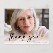 BUDGET Elegantes Script Beerdigung Foto Danke Kart (Vorderseite)