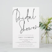 Budget Elegantes Script Brautparty Großer Einladun (Stehend Vorderseite)