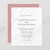 Budget Elegantes Script Dusty Pink Monogram Weddin (Vorne/Hinten)