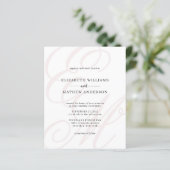 Budget Elegantes Script Dusty Pink Monogram Weddin (Stehend Vorderseite)
