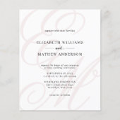 Budget Elegantes Script Dusty Pink Monogram Weddin (Vorderseite)