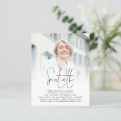 Budget Elegantes Script Foto 60. Geburtstag Einlad (Stehend Vorderseite)