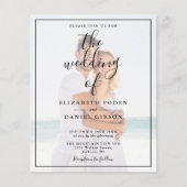 Budget Elegantes Script Foto Einladung Hochzeit (Vorderseite)