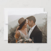 Budget Elegantes Script Foto Einladung Hochzeit (Rückseite)