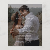 Budget Elegantes Script Foto Einladung Hochzeit (Vorderseite)