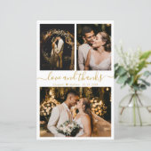 Budget Elegantes Script Foto Hochzeit Danke Karte (Stehend Vorderseite)