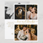 Budget Elegantes Script Foto Hochzeit Danke Karte (Vorne/Hinten)