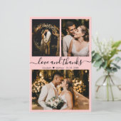 Budget Elegantes Script Foto Hochzeit Danke Karte (Stehend Vorderseite)